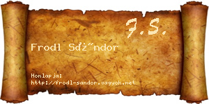 Frodl Sándor névjegykártya